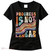 Groovy Progress Is Not Linear Teacher Back To School Outfit Women's T-Shirt thumb 0