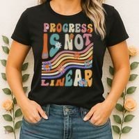 Groovy Progress Is Not Linear Teacher Back To School Outfit Women's T-Shirt thumb 2