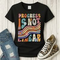 Groovy Progress Is Not Linear Teacher Back To School Outfit Women's T-Shirt thumb 3