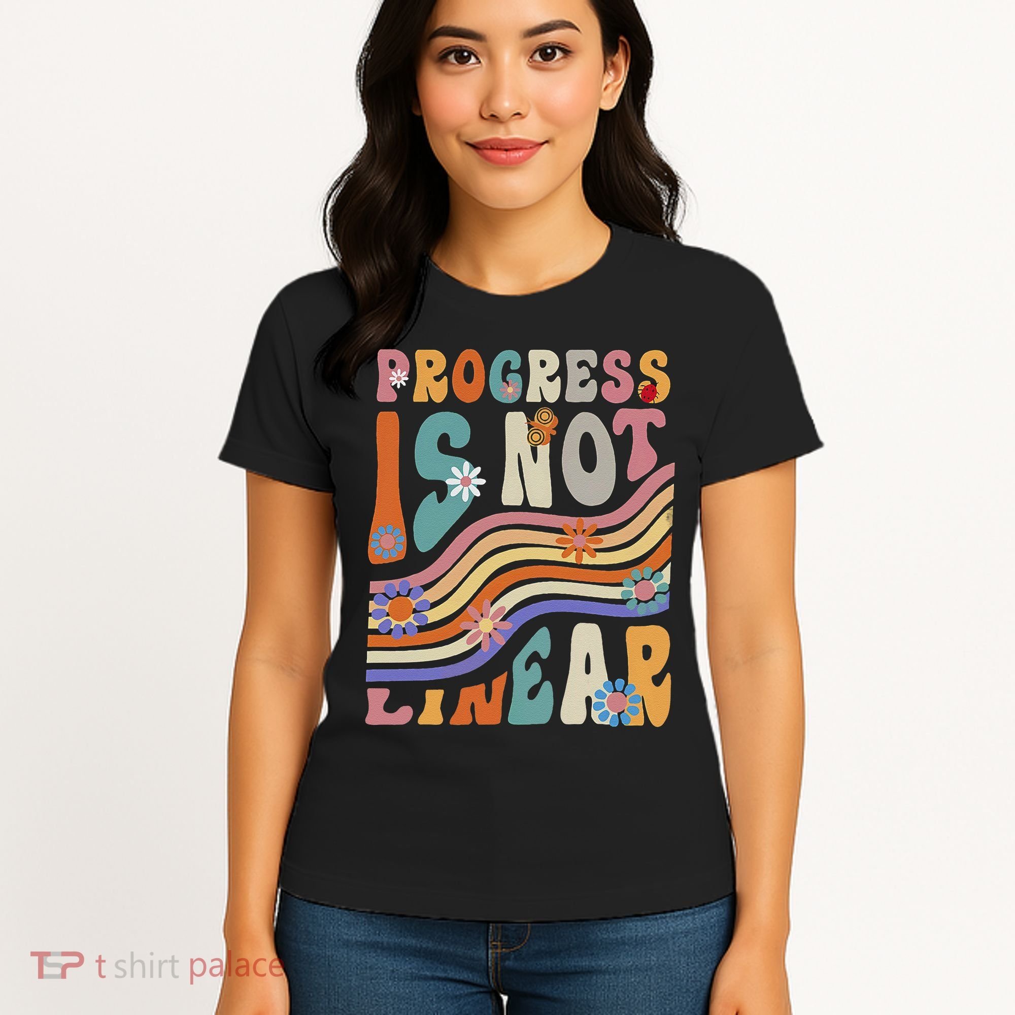 Groovy Progress Is Not Linear Teacher Back To School Outfit Women's T-Shirt