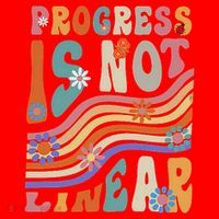 Groovy Progress Is Not Linear Teacher Back To School Outfit Santa Hat thumb 1