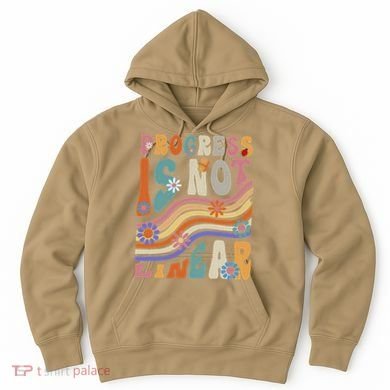 Groovy Progress Is Not Linear Teacher Back To School Outfit Hoodie