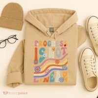 Groovy Progress Is Not Linear Teacher Back To School Outfit Hoodie thumb 4