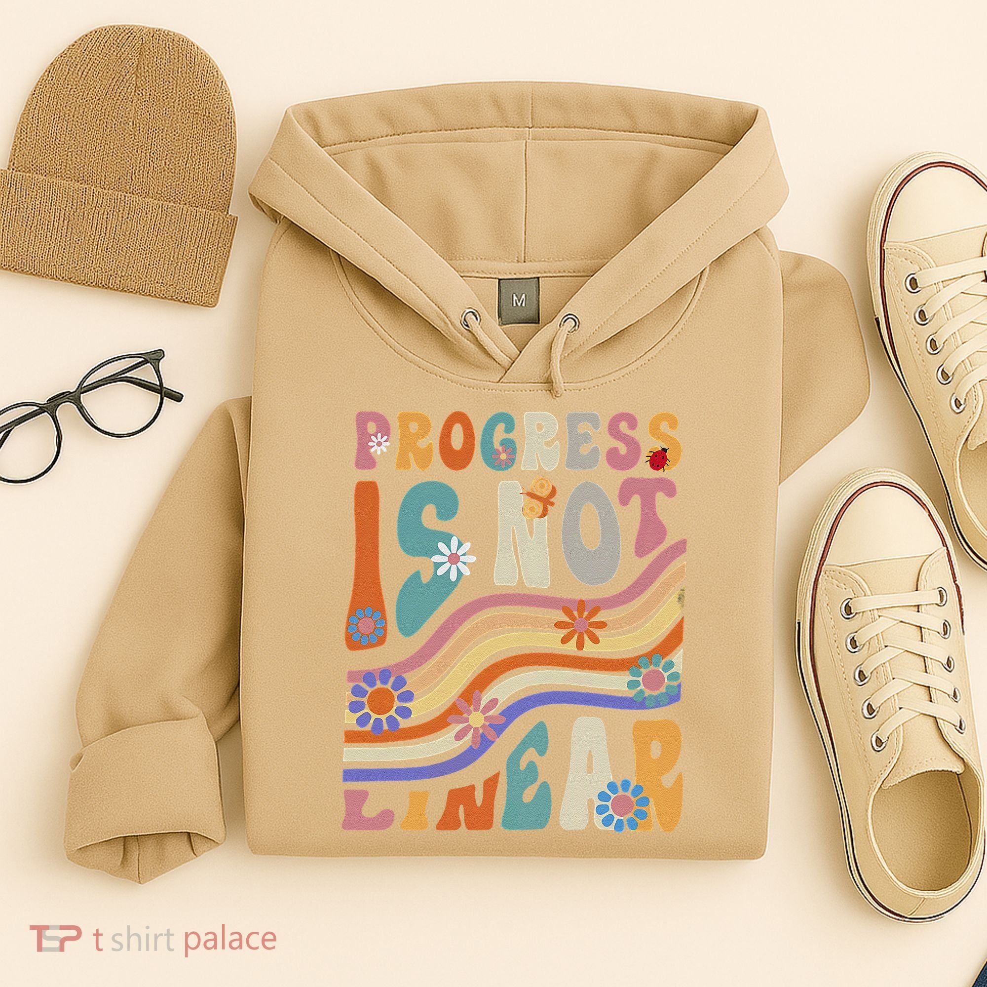 Groovy Progress Is Not Linear Teacher Back To School Outfit Hoodie