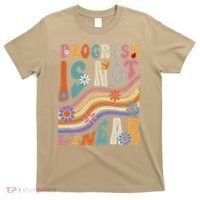 Groovy Progress Is Not Linear Teacher Back To School Outfit T-Shirt thumb 0