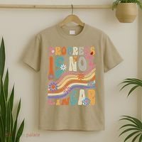 Groovy Progress Is Not Linear Teacher Back To School Outfit T-Shirt thumb 2
