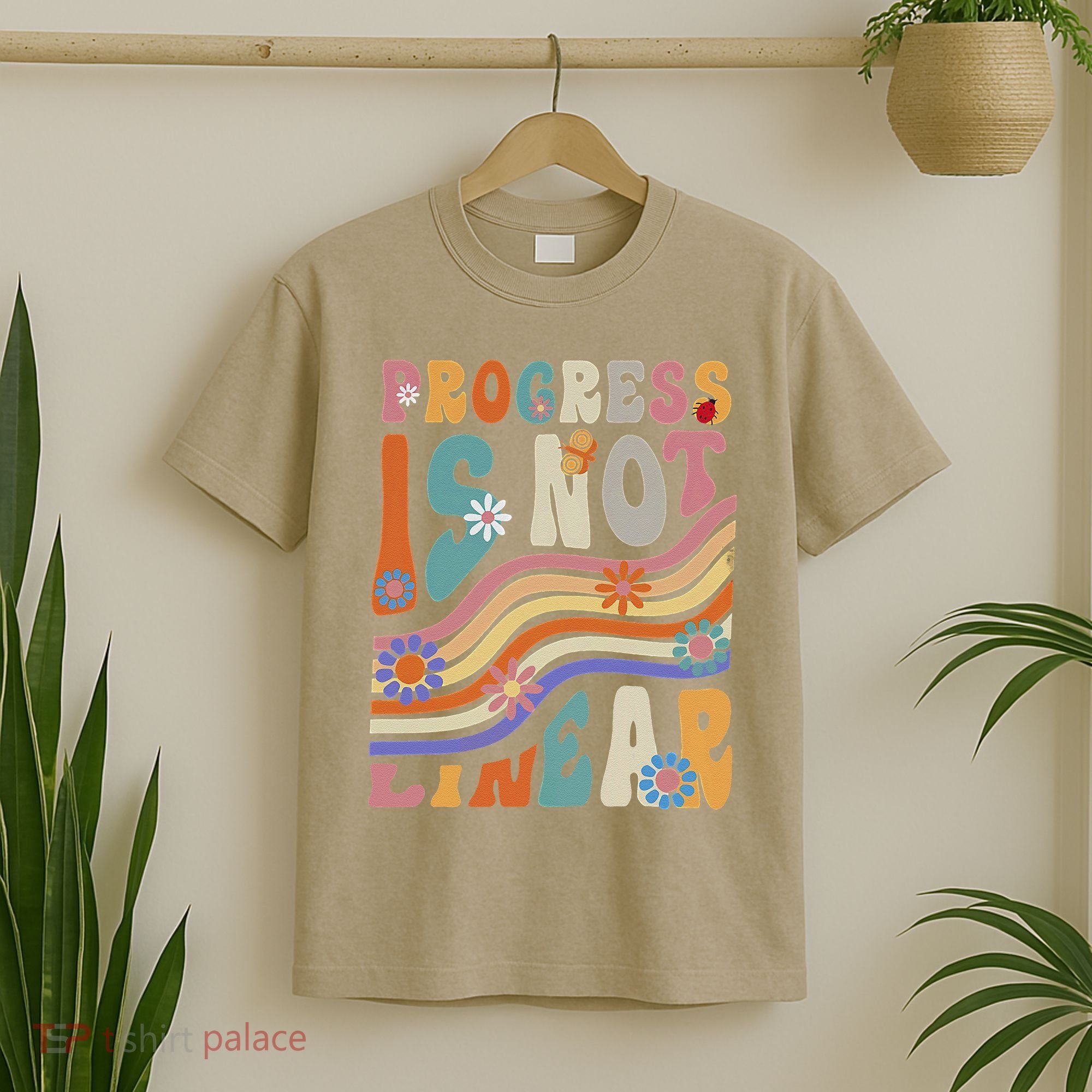 Groovy Progress Is Not Linear Teacher Back To School Outfit T-Shirt