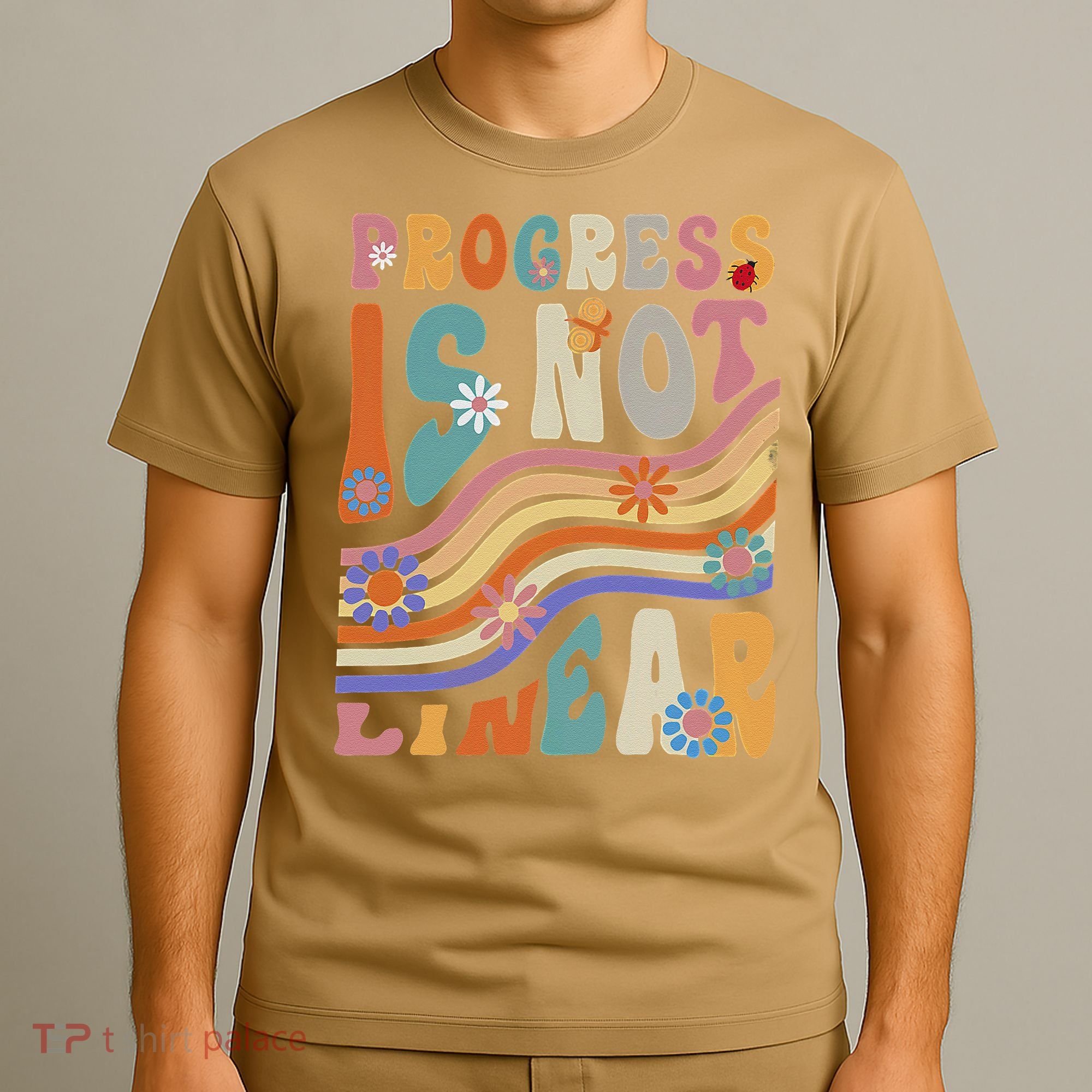 Groovy Progress Is Not Linear Teacher Back To School Outfit T-Shirt