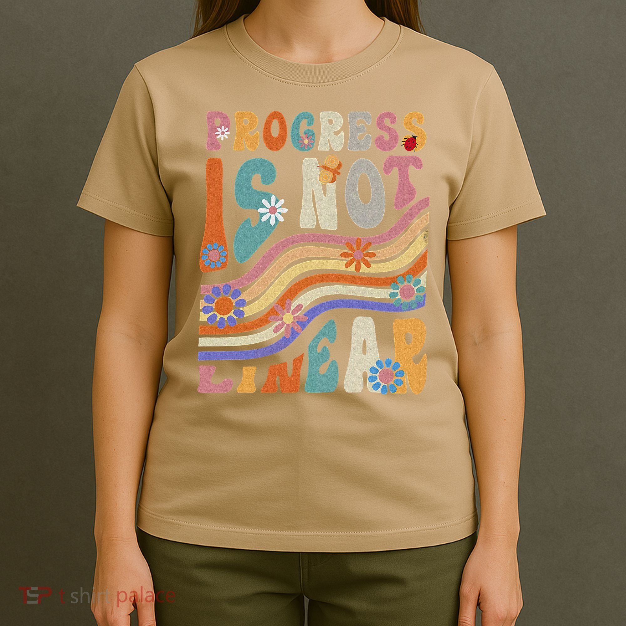 Groovy Progress Is Not Linear Teacher Back To School Outfit T-Shirt