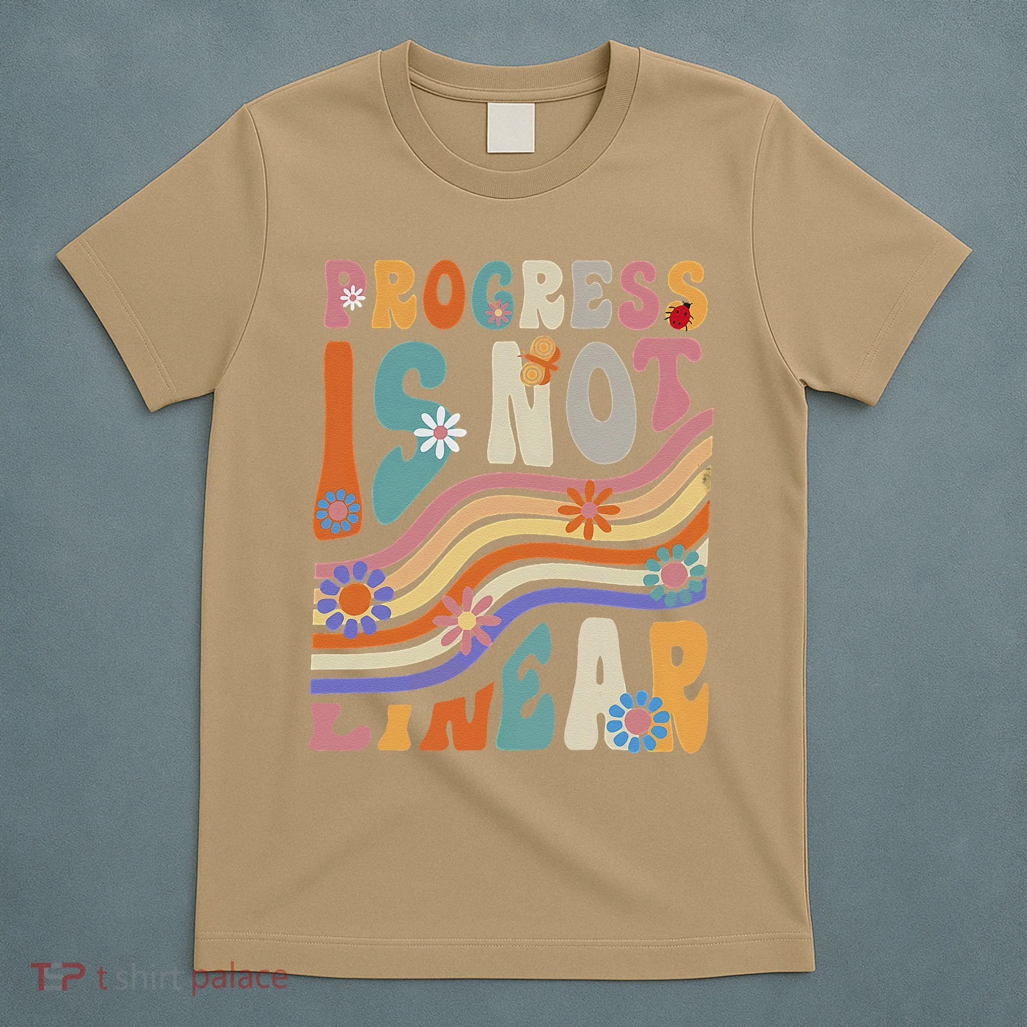 Groovy Progress Is Not Linear Teacher Back To School Outfit T-Shirt