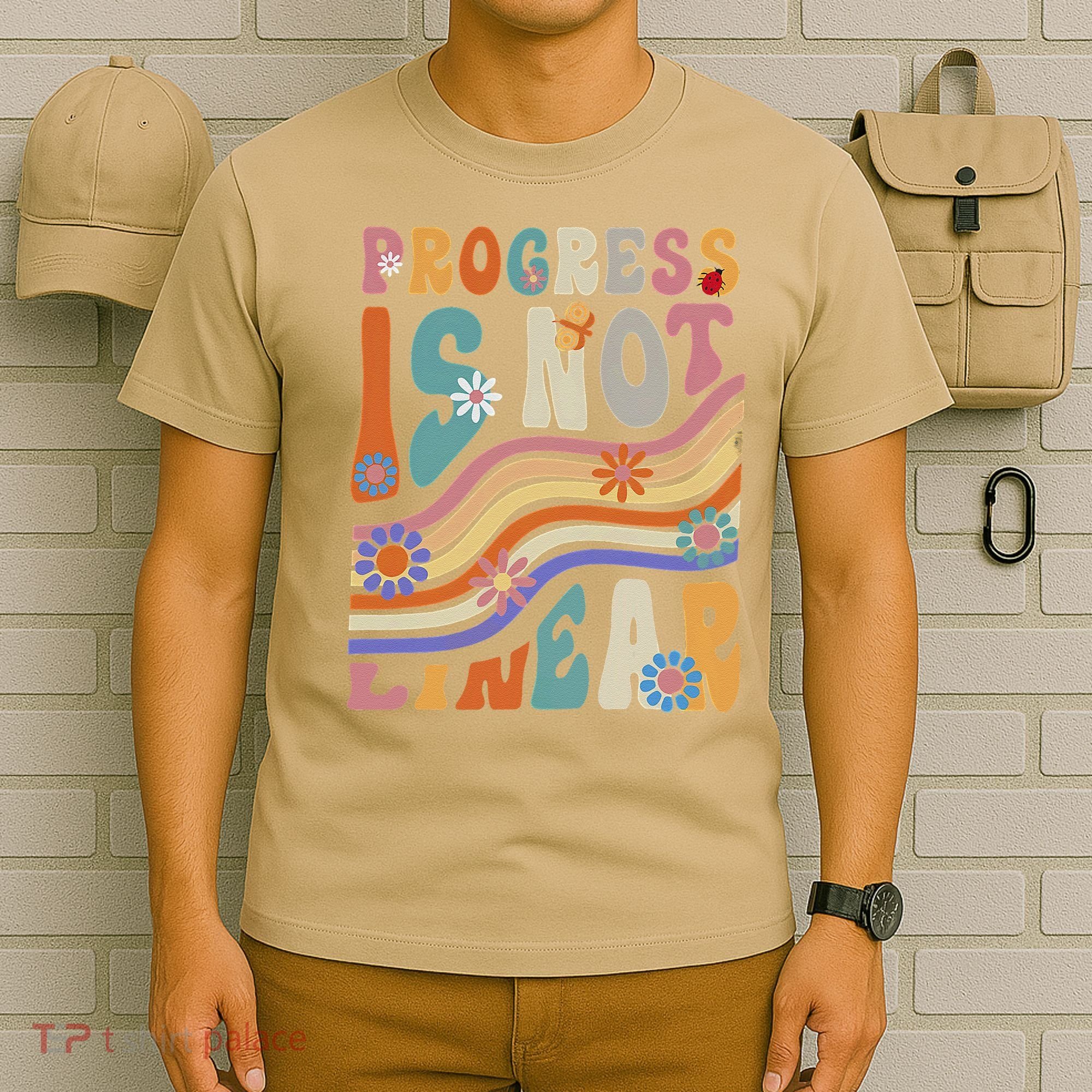Groovy Progress Is Not Linear Teacher Back To School Outfit T-Shirt