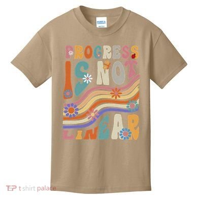 Groovy Progress Is Not Linear Teacher Back To School Outfit Kids T-Shirt
