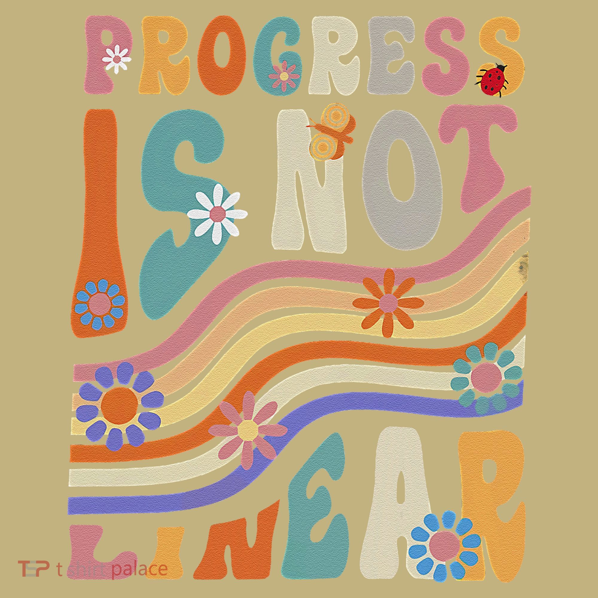 Groovy Progress Is Not Linear Teacher Back To School Outfit Kids T-Shirt