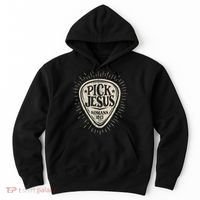 Guitar Pick Jesus Christian Music Guitarist Pastor Retro Hoodie thumb 0