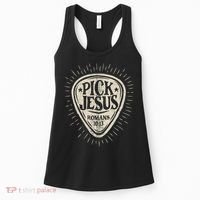 Guitar Pick Jesus Christian Music Guitarist Pastor Retro Women's Tank Top thumb 0