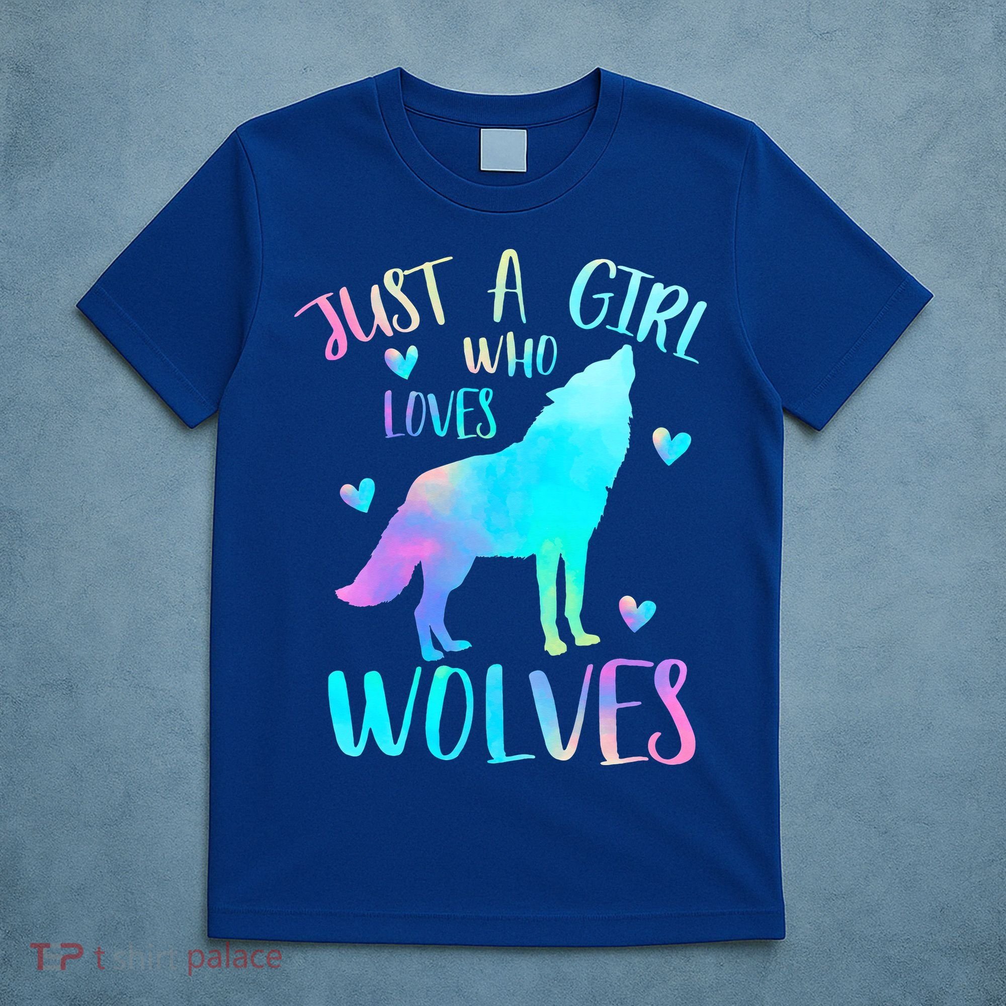 Just a Girl Who Loves wolves Watercolor T-Shirt