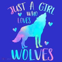 Just a Girl Who Loves wolves Watercolor T-Shirt thumb 7