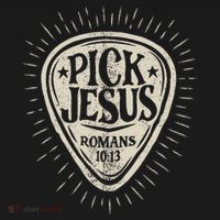 Guitar Pick Jesus Christian Music Guitarist Pastor Retro T-Shirt thumb 7
