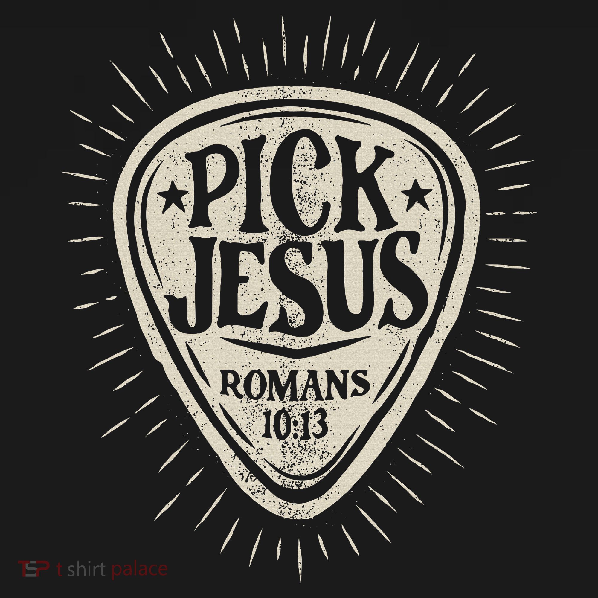 Guitar Pick Jesus Christian Music Guitarist Pastor Retro T-Shirt