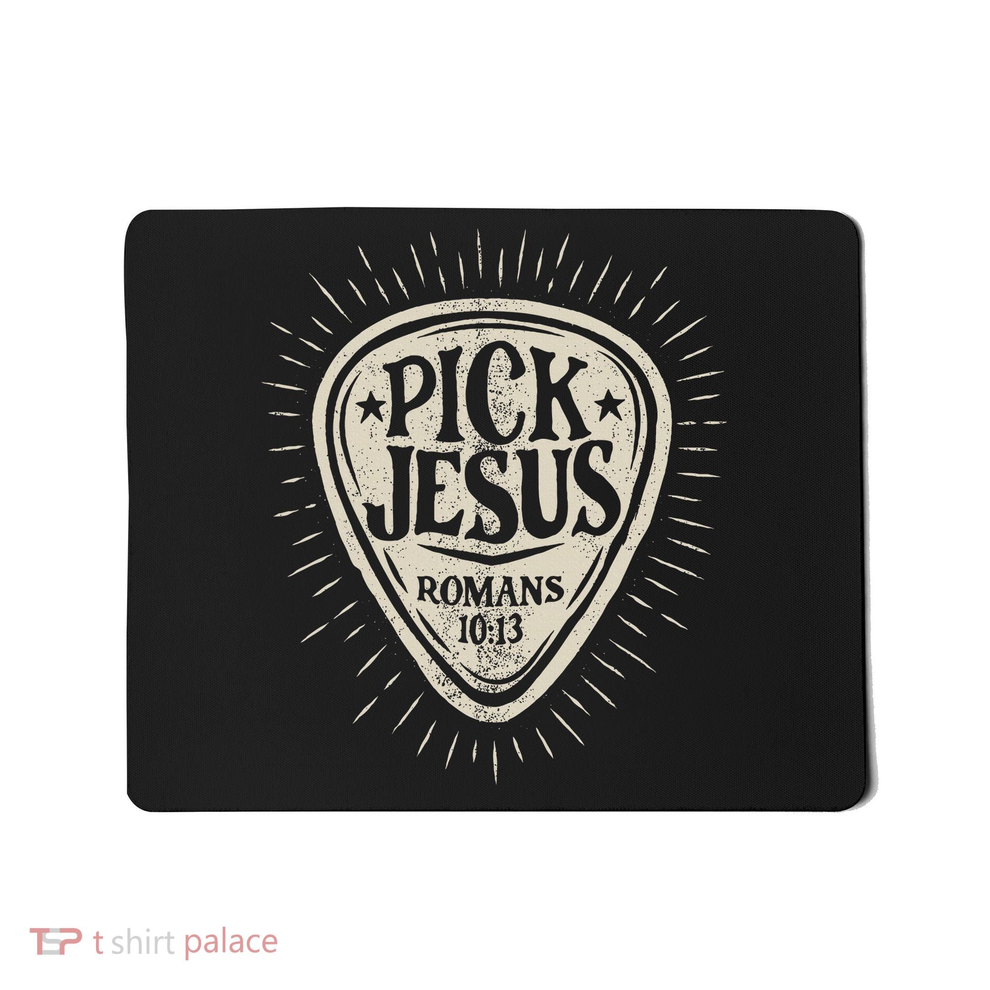 Guitar Pick Jesus Christian Music Guitarist Pastor Retro Mousepad