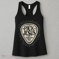 Guitar Pick Jesus Christian Music Guitarist Pastor Retro Women's Tank Top thumb 3