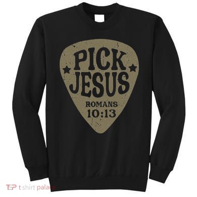 Guitar Pick Jesus Christian Music Guitarist Pastor Retro Sweatshirt