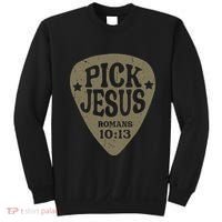 Guitar Pick Jesus Christian Music Guitarist Pastor Retro Sweatshirt thumb 0