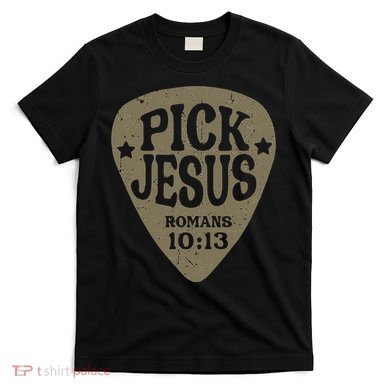 Guitar Pick Jesus Christian Music Guitarist Pastor Retro T-Shirt