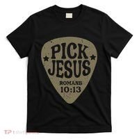 Guitar Pick Jesus Christian Music Guitarist Pastor Retro T-Shirt thumb 0