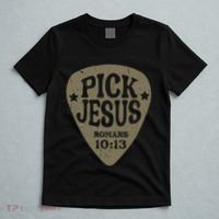 Guitar Pick Jesus Christian Music Guitarist Pastor Retro T-Shirt thumb 5