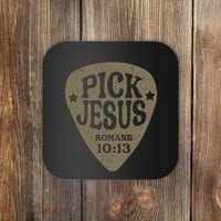 Guitar Pick Jesus Christian Music Guitarist Pastor Retro Coaster thumb 0