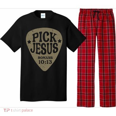 Guitar Pick Jesus Christian Music Guitarist Pastor Retro Pajama Set