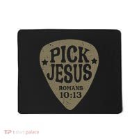 Guitar Pick Jesus Christian Music Guitarist Pastor Retro Mousepad thumb 0
