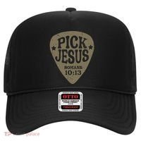 Guitar Pick Jesus Christian Music Guitarist Pastor Retro Hat thumb 0