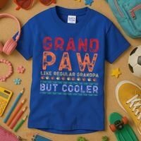 Grand Paw Like A Regular Grandpa But Cooler Funny Gift Father Day Gift Kids T-Shirt thumb 3
