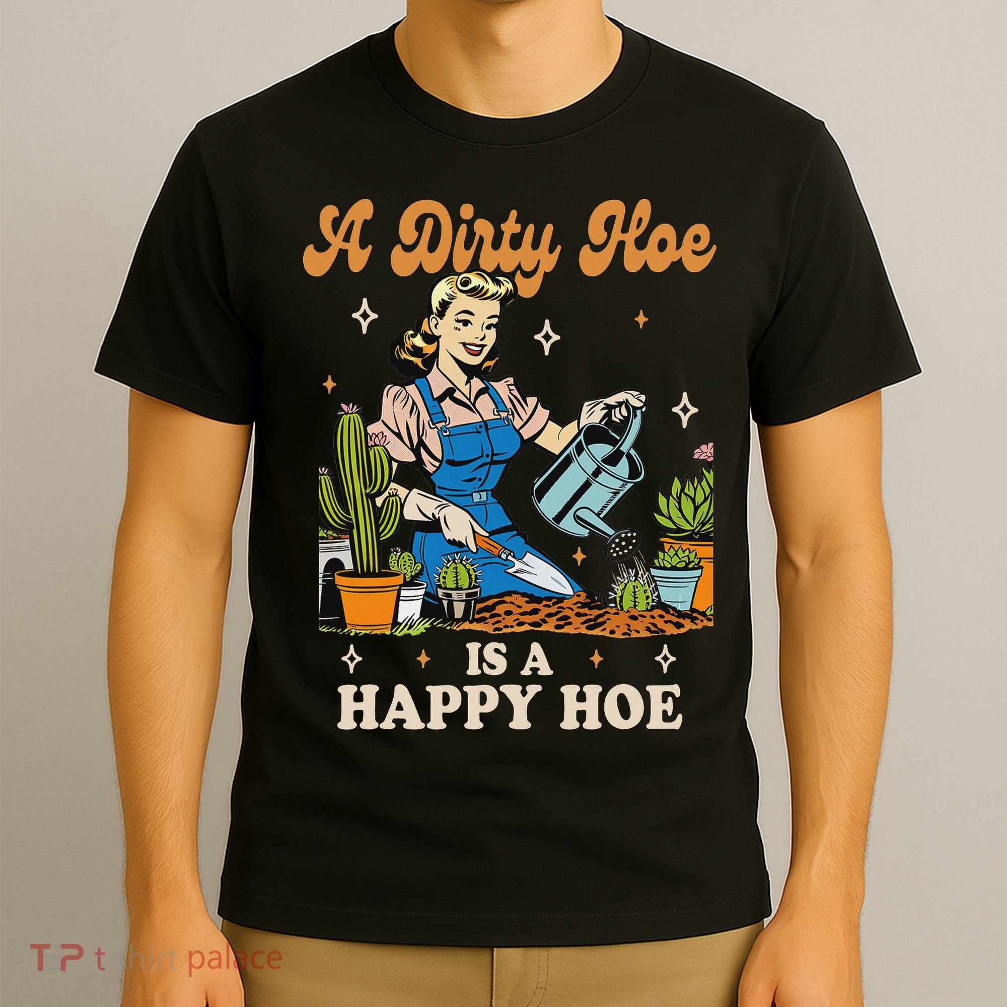 Gardener Plant Lady Gardening A Dirty Hoe Is A Happy Hoe T-Shirt