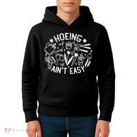 Gardener Plant Lover Hoeing Aint Easy Kids Hoodie thumb 4