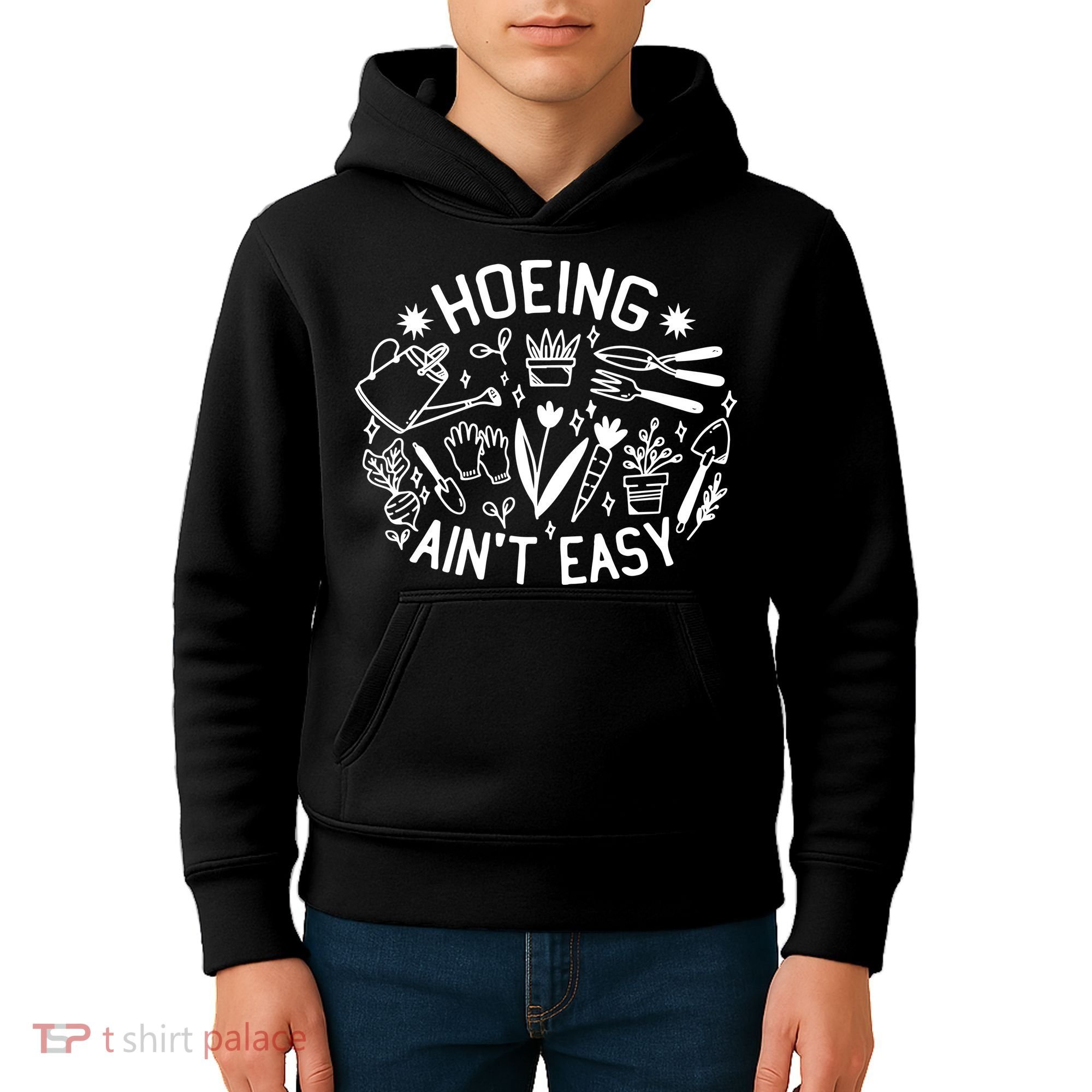 Gardener Plant Lover Hoeing Aint Easy Kids Hoodie