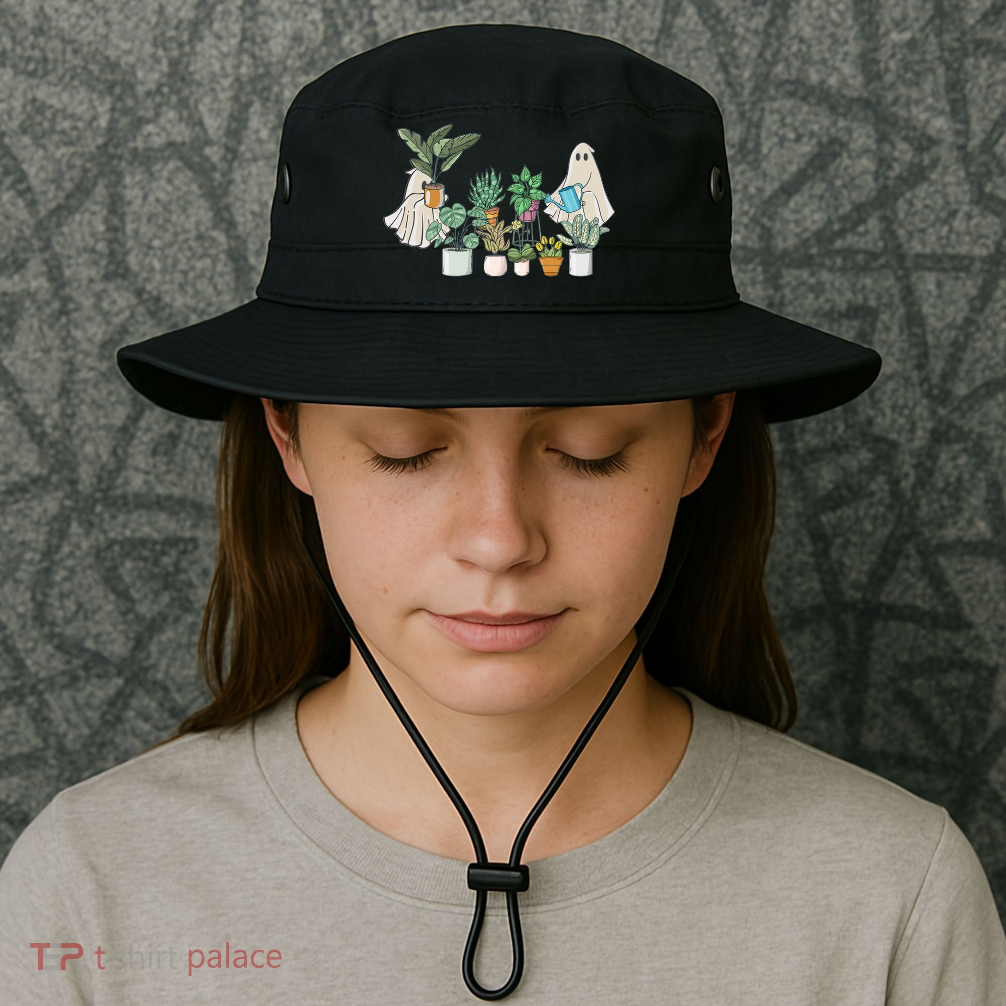 Ghost Plant Lady Retro Halloween Plants Spooky Mom Cool Gift Bucket Hat