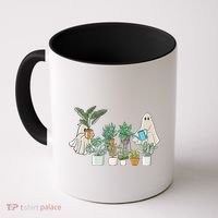 Ghost Plant Lady Retro Halloween Plants Spooky Mom Cool Gift Coffee Mug thumb 0