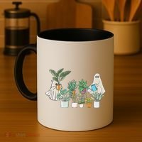 Ghost Plant Lady Retro Halloween Plants Spooky Mom Cool Gift Coffee Mug thumb 4