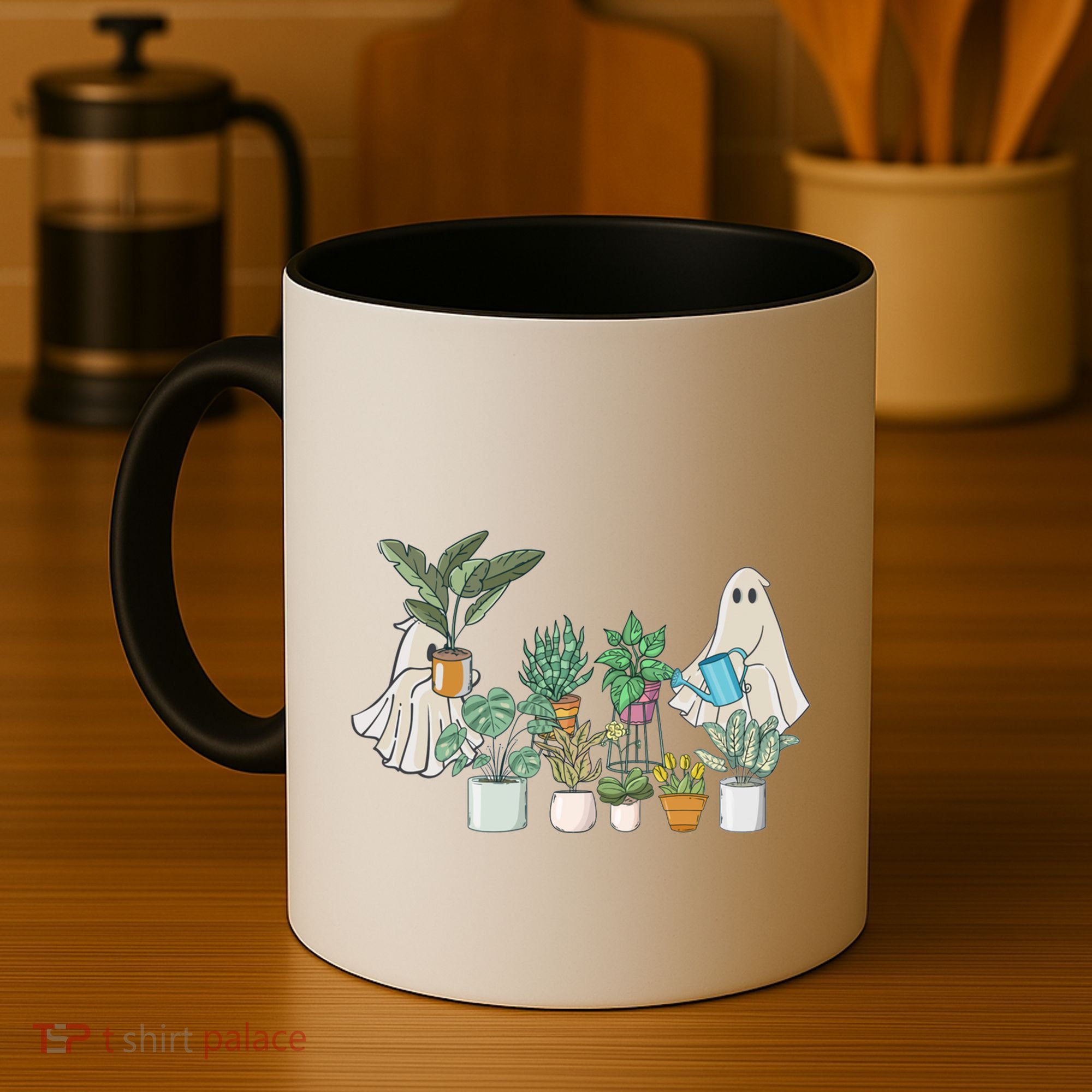 Ghost Plant Lady Retro Halloween Plants Spooky Mom Cool Gift Coffee Mug