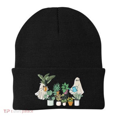 Ghost Plant Lady Retro Halloween Plants Spooky Mom Cool Gift Beanie