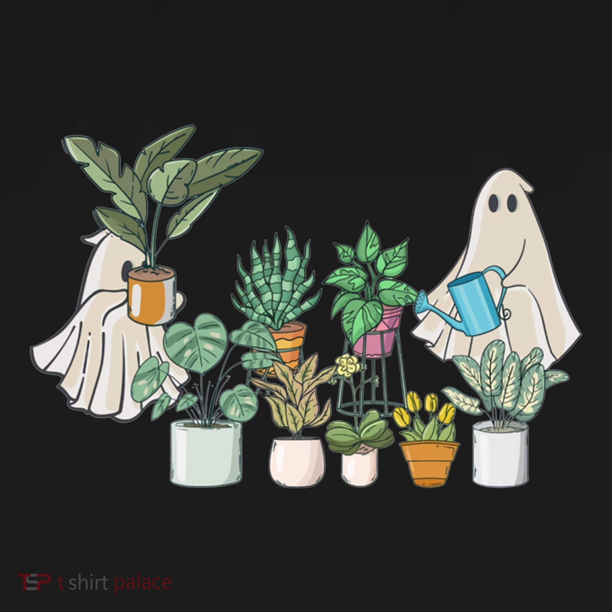 Ghost Plant Lady Retro Halloween Plants Spooky Mom Cool Gift Pajama Set
