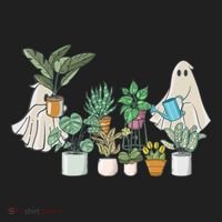 Ghost Plant Lady Retro Halloween Plants Spooky Mom Cool Gift Hat thumb 2