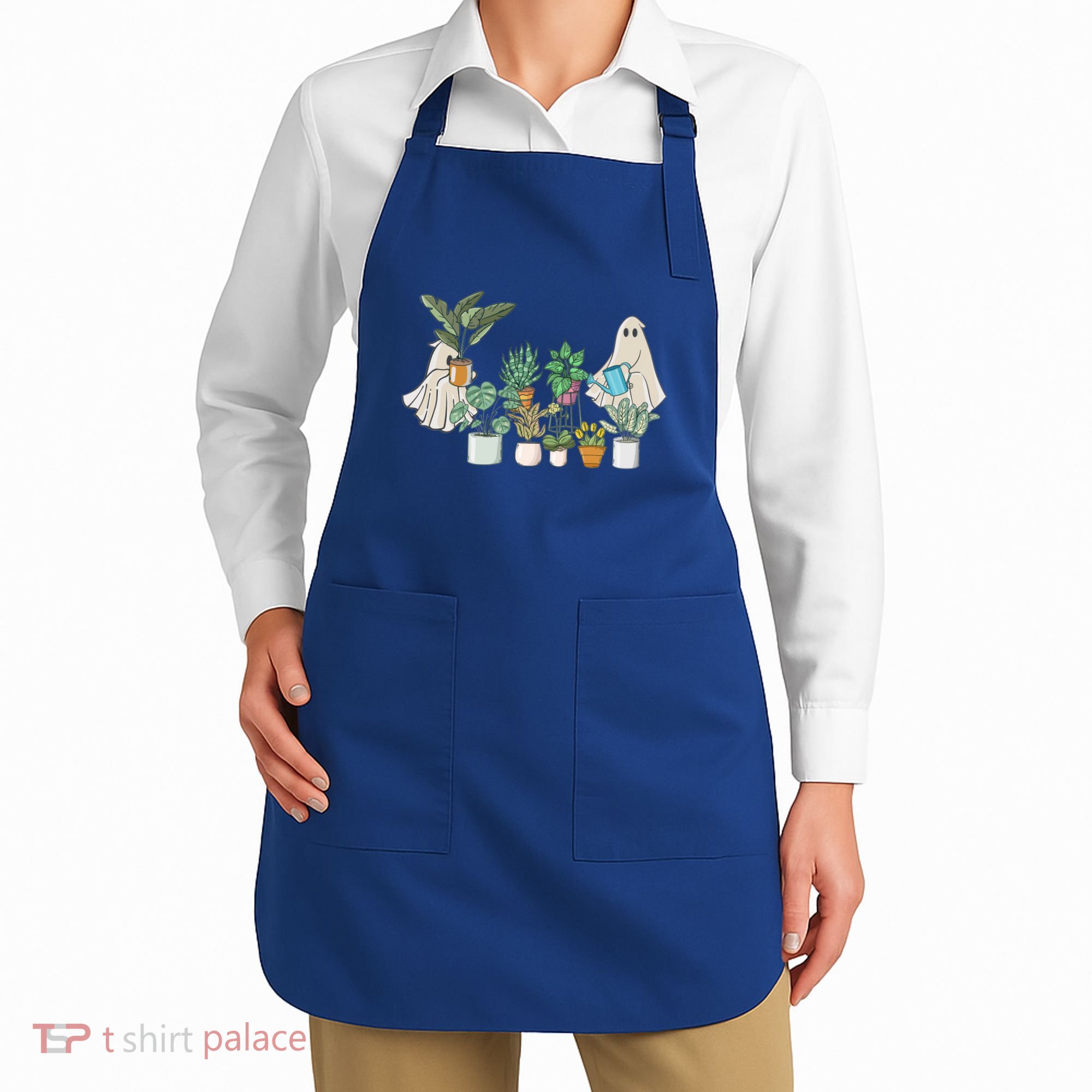 Ghost Plant Lady Retro Halloween Plants Spooky Mom Cool Gift Apron