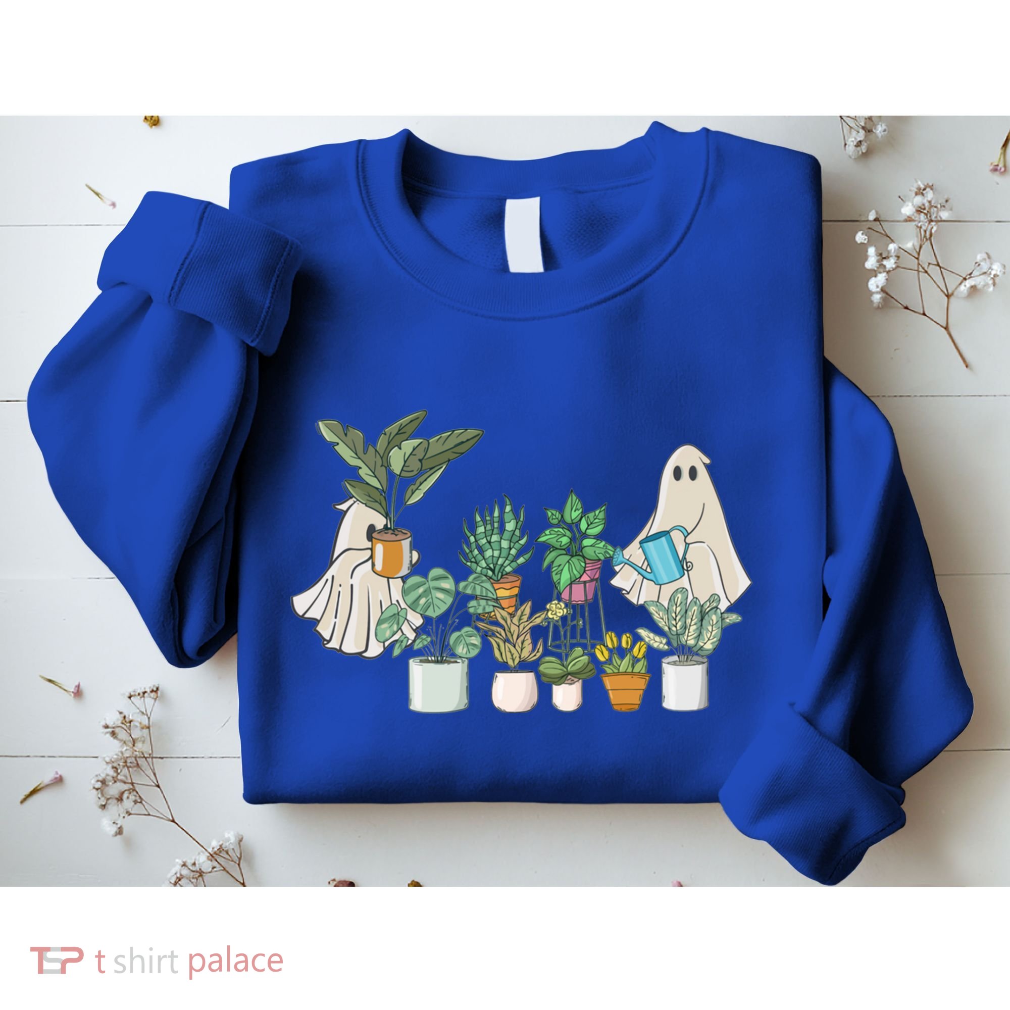 Ghost Plant Lady Retro Halloween Plants Spooky Mom Cool Gift Sweatshirt