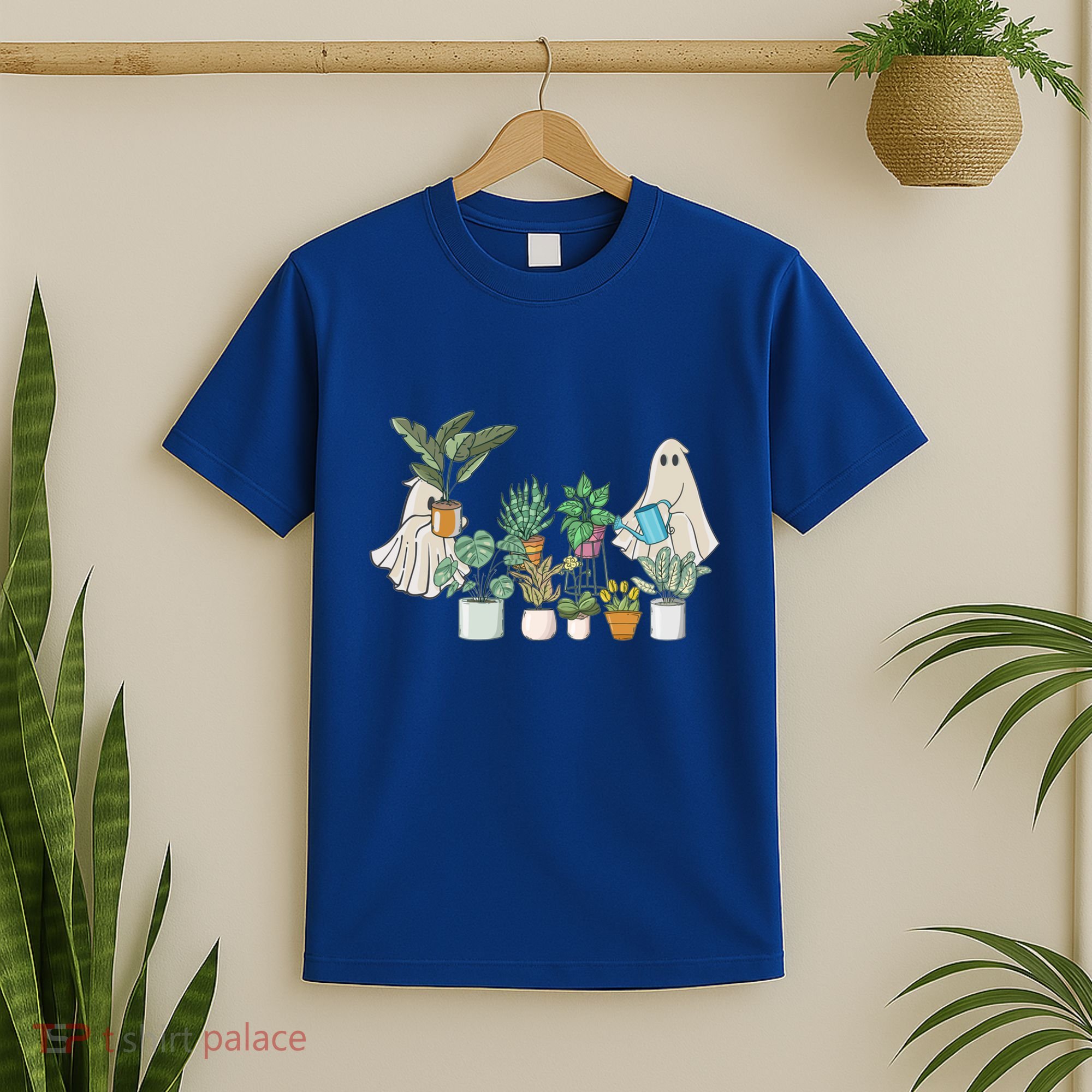Ghost Plant Lady Retro Halloween Plants Spooky Mom Cool Gift T-Shirt