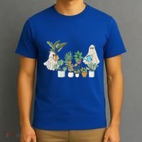 Ghost Plant Lady Retro Halloween Plants Spooky Mom Cool Gift T-Shirt thumb 3