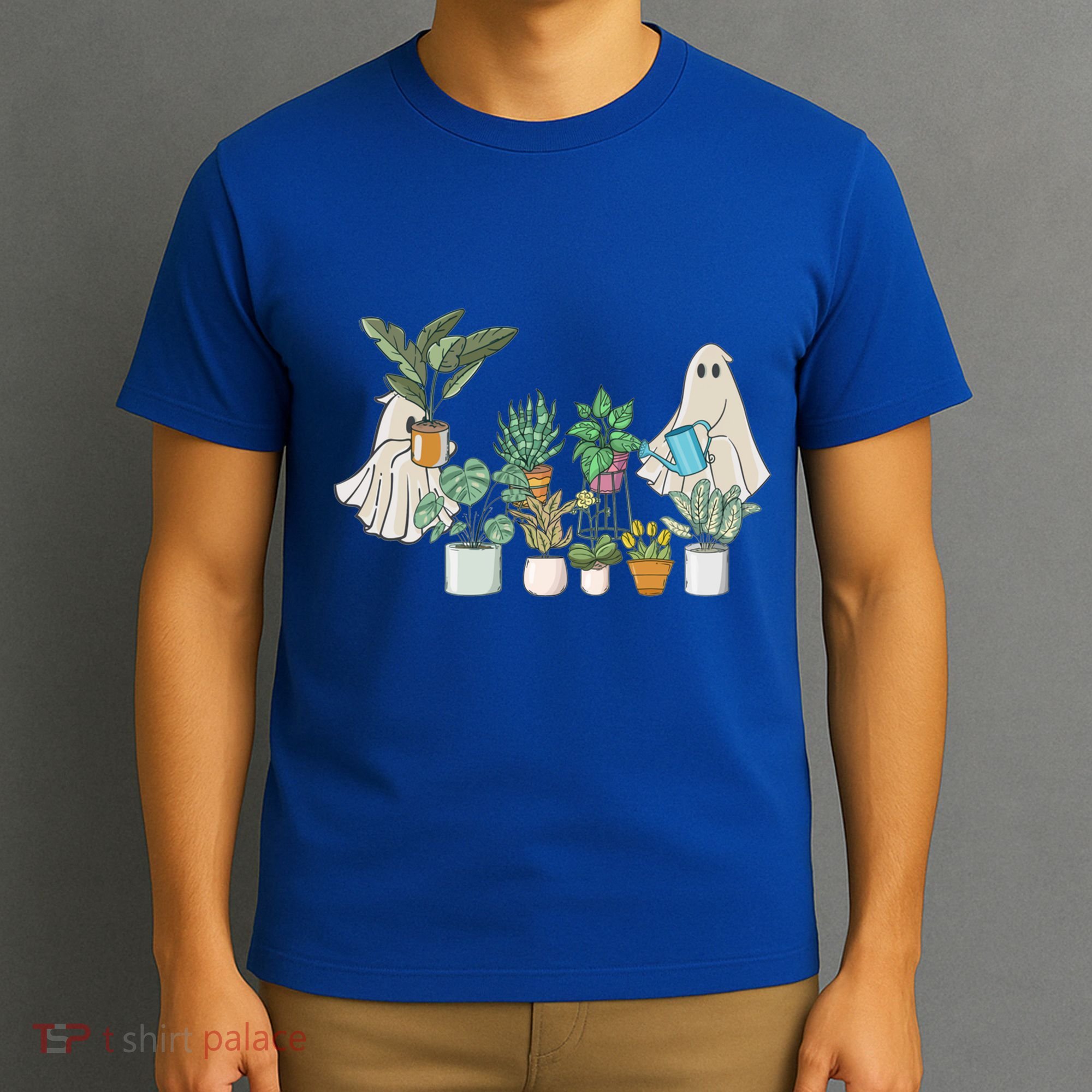 Ghost Plant Lady Retro Halloween Plants Spooky Mom Cool Gift T-Shirt